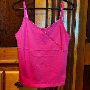 One Step Up Plus Hot Pink Cami Tank with Sequins Size 1X